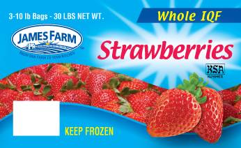 Frozen James Farm - Whole Strawberries - 3/10lb. Bags