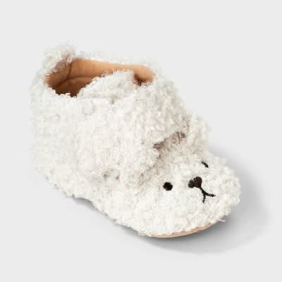 Cat & Jack Baby Bear Bootie Shoes, 6-9M, Cream
