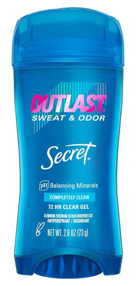 Secret Outlast Clear Gel Antiperspirant Deodorant for Women, Completely Clean, 2.6 oz