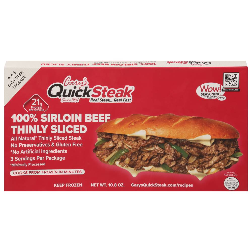 Gary's Quick Steak 100% Sirloin Beef (12 oz)