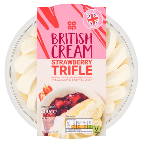Co-op Strawberry-Vanilla, British Cream Trifle (600g)