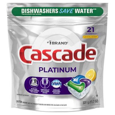 Cascade Platinum Lemon Scent Dishwasher (21 ct)