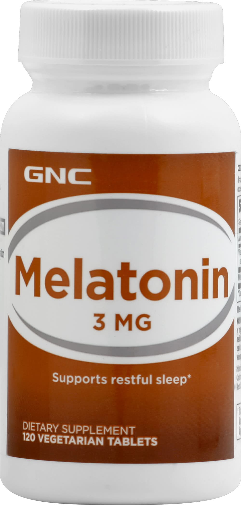 GNC Melatonin 3mg Dietary Supplement Vegetarian Tablets (120 ct)