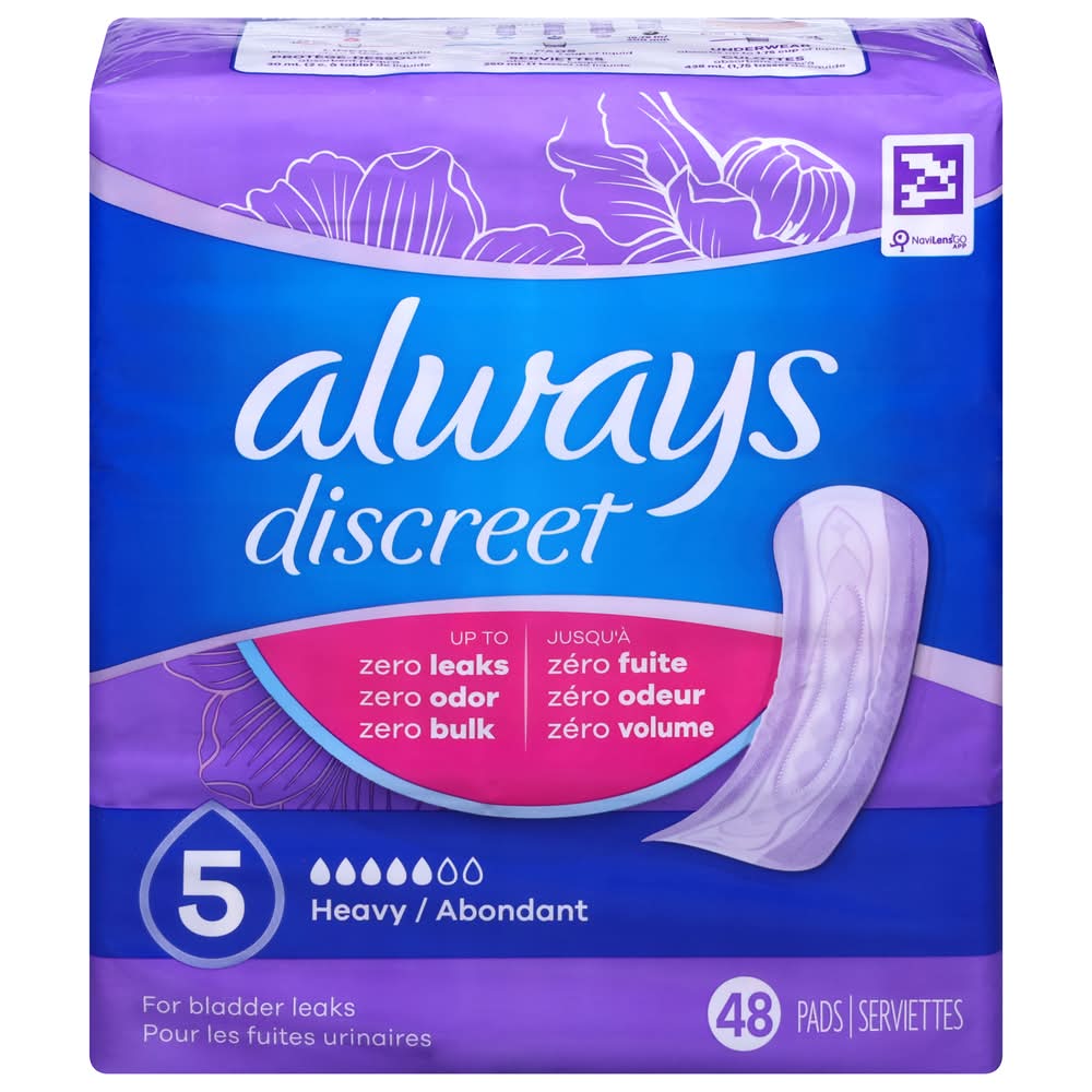 Always Discreet Zzz Overnight Disposable Period Underwear For Women (1.35 lbs, 48 ct)