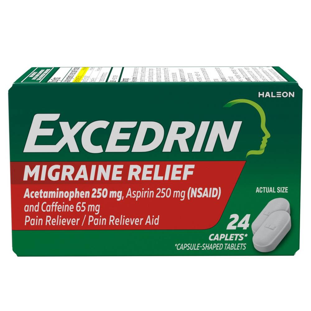 Excedrin Migraine Pain Relief Caplets, 24 Ct