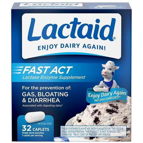 Lactaid Fast Act Lactose Intolerance Caplets - 32.0 ea