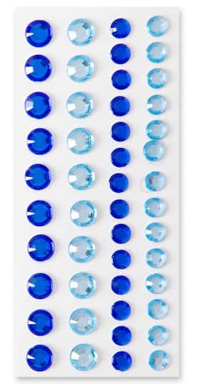 Recollections Two-Tone pack Of Rhinestones, Blue (48 ct)
