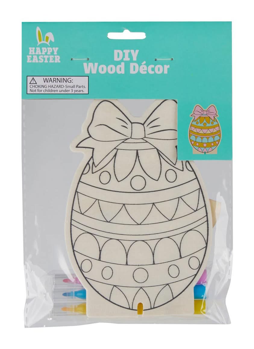 Happy Easter Diy Wood Decor Kit Assorted