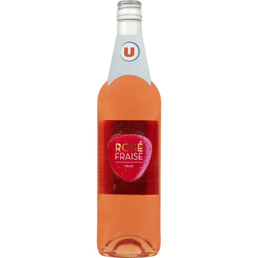 Produit U - Boisson aromatisée fraise à base de vin rosé (750 ml)