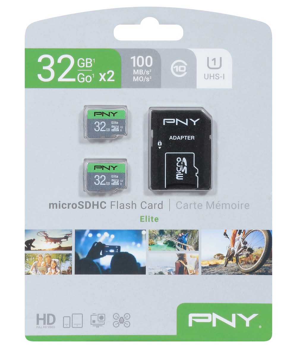 PNY Elite Micro Sdhc Flash Card, 32 Gb (3 ct)