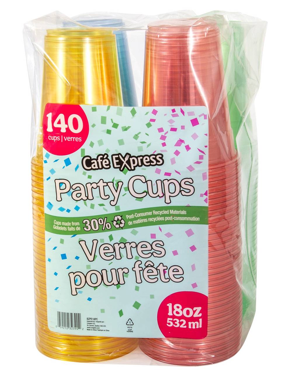 Café Express - 18 Once Verres Pour Fête, Paquet De 140 / Café Express 18Oz Party Cups, Pack Of 140
