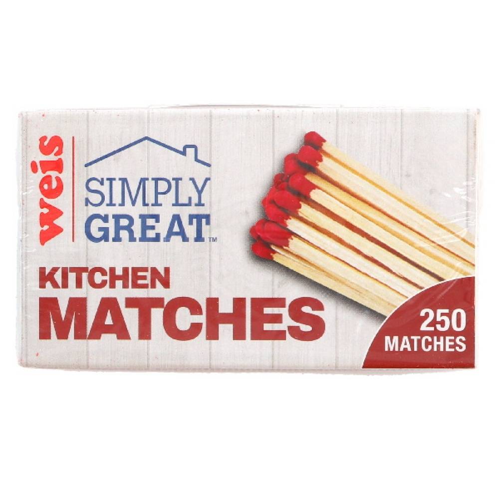 Weis Simply Great Wooden Kitchen Matches 250 Matches Per Box - 3 Boxes