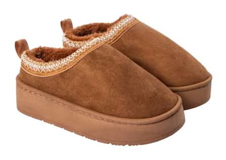 Suede Stitched Platform Shoes 10 Brown