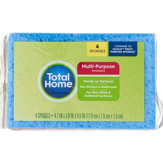 Total Home Kitchen Sponges, 4 ct