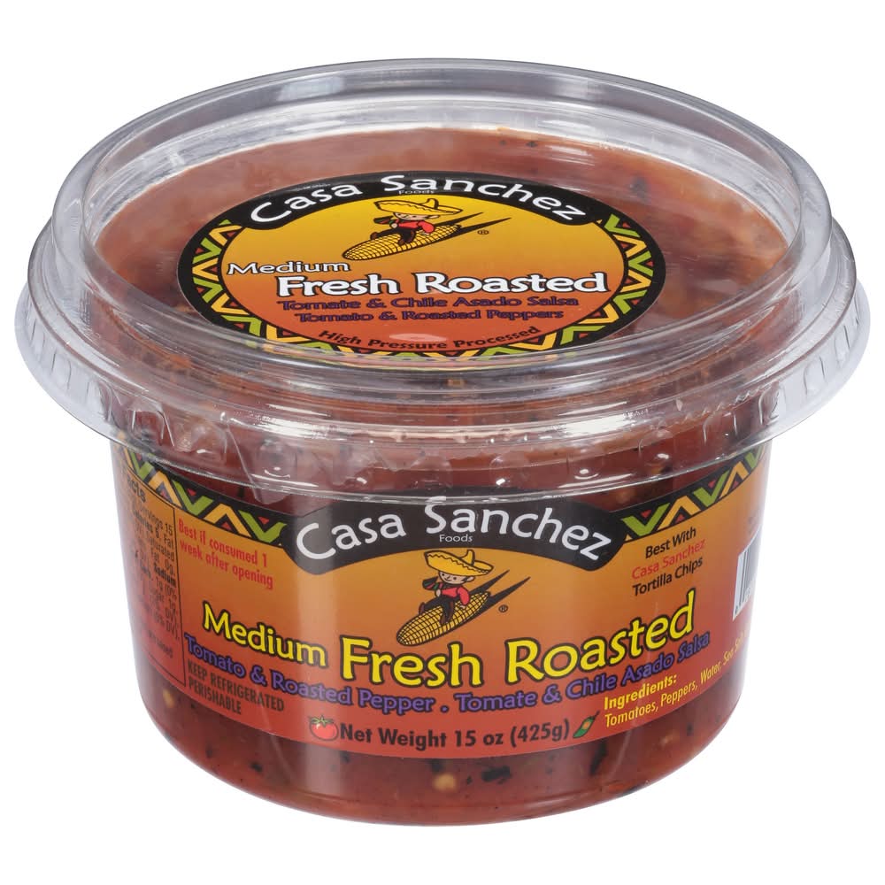 Casa Sanchez Fresh Roasted Medium Tomate & Chile Asado Salsa (15 oz)