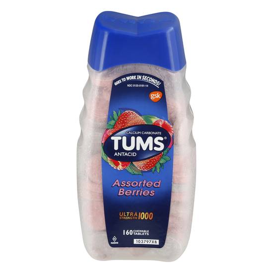 Tums Assorted Berries Chewable Antacid Tablets 1000 mg