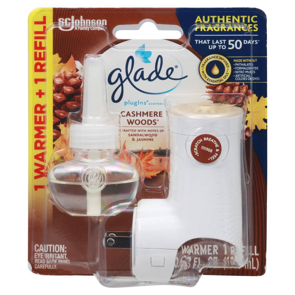 Glade Plugins Cashmere Woods Scented Oil Starter Kit (3.2 oz)