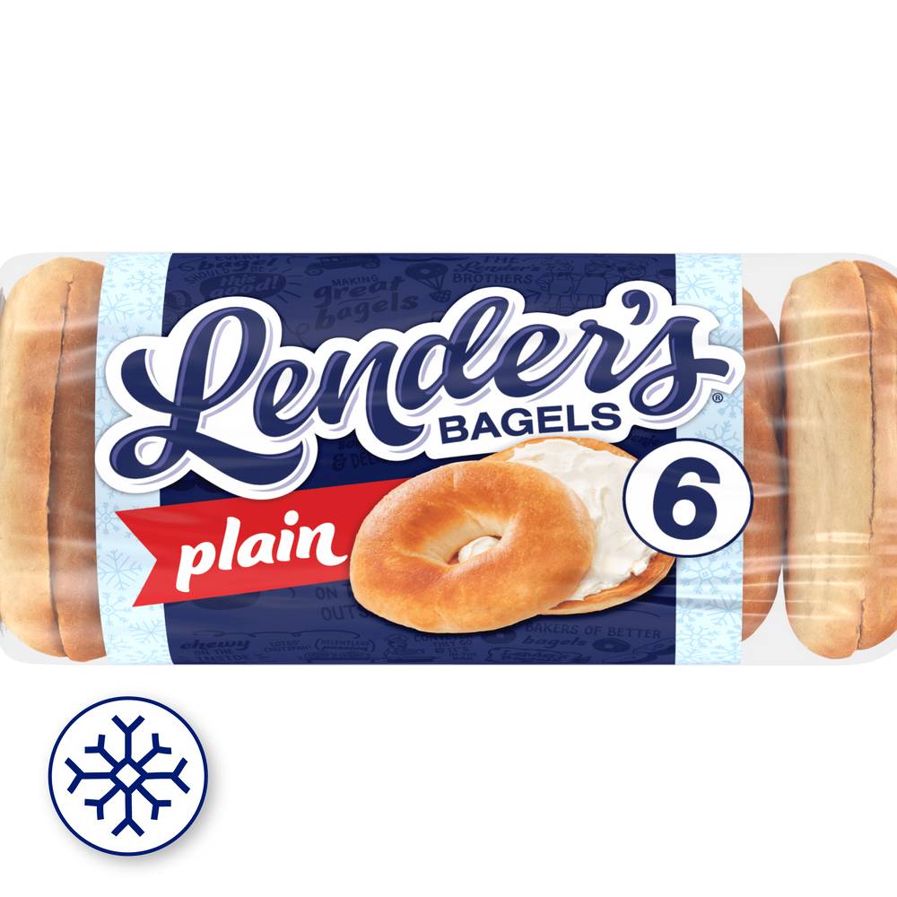 Lender's Pre Sliced Plain Bagels (12 oz, 6 ct)