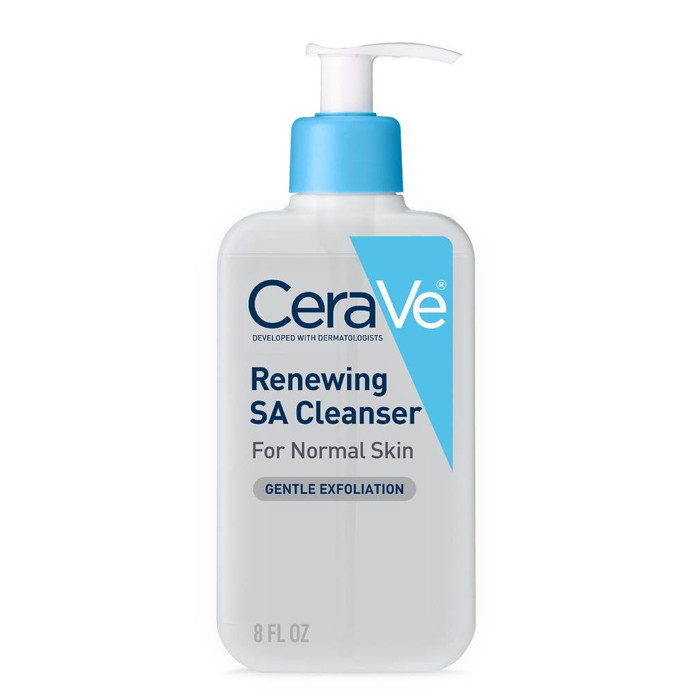 CeraVe Face Renewing SA Cleanser, Salicylic and Hyaluronic Acid, Niacinamide & Ceramides, 8 OZ