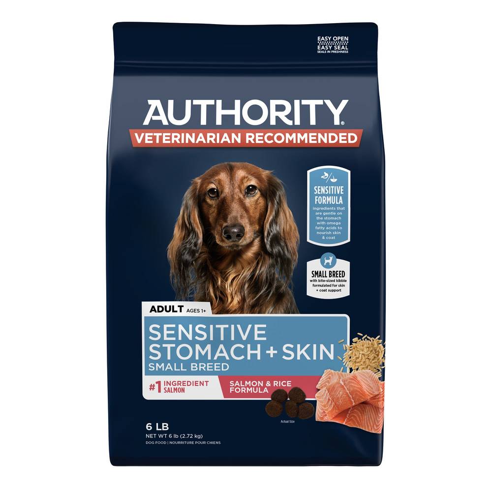 AUTHORITY Sensitive Stomach & Skin Small Breed Adult Dog Dry Food, Salmon-Rice (6 lbs)