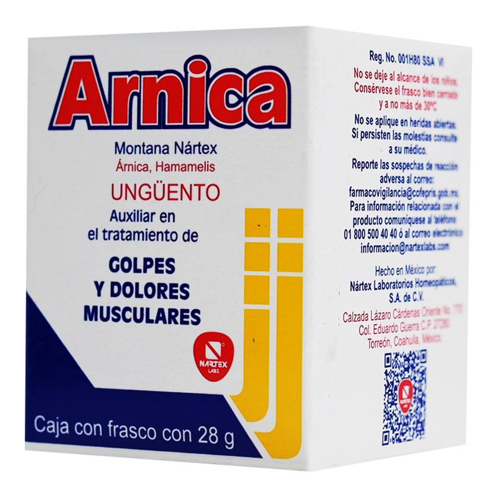 Árnica · Auxiliar en el tratamiento de golpes y dolores musculares (28 g)