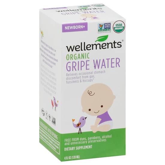 Wellements Newborn+ Organic Tummy Gripe Water Supplement (4 fl oz)