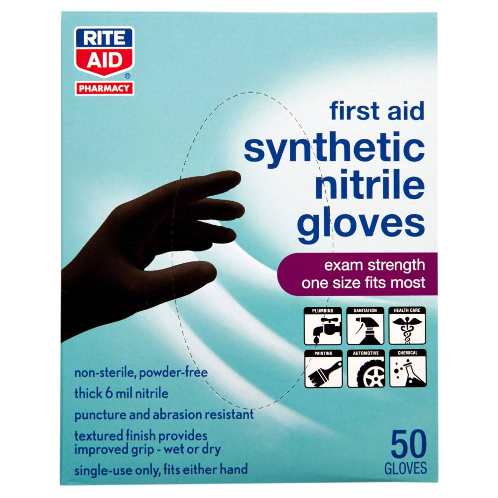 Rite Aid First Aid Synthetic Nitrile Gloves (50 ct)