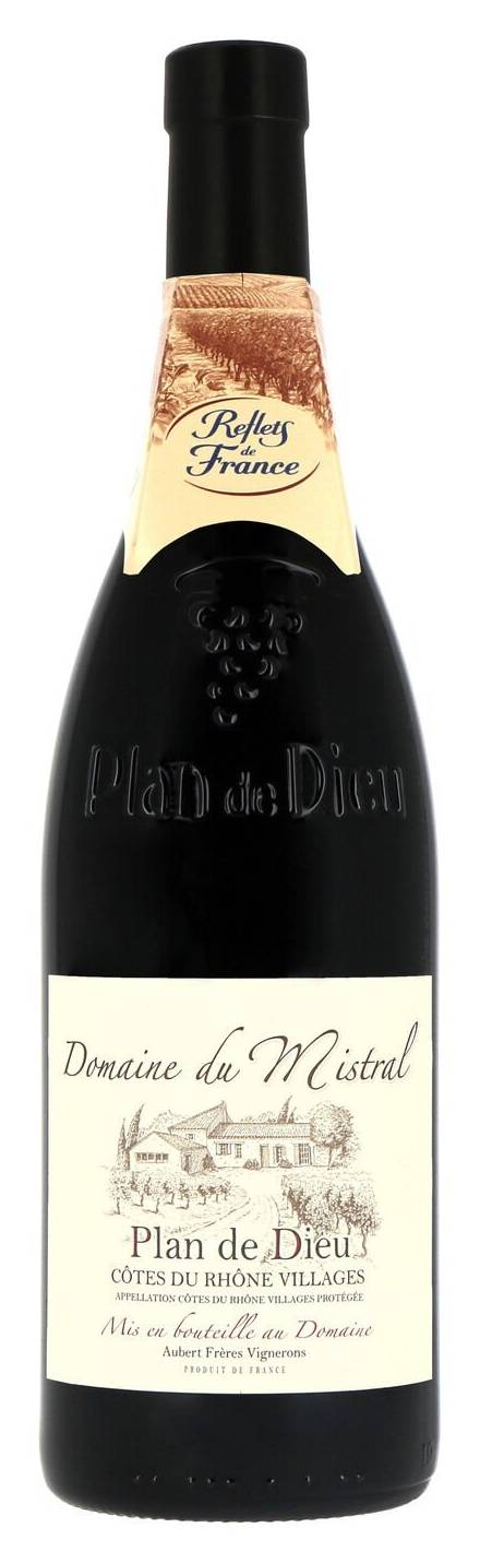 Reflets de France - Vin rouge aop domaine du mistral côtes du rhône villages plan de dieu (750ml)