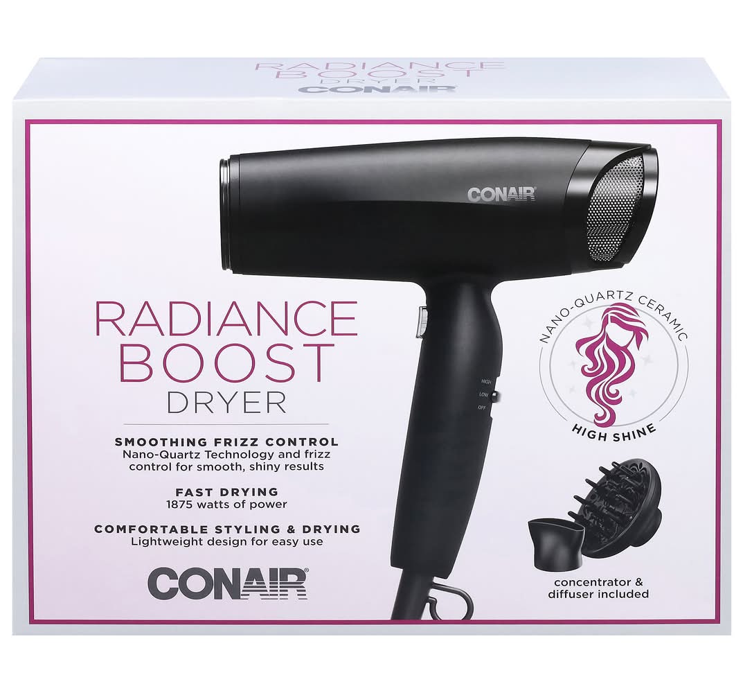 Conair Radiance Boost Nano Quartz Hair Dryer 1875 Watt