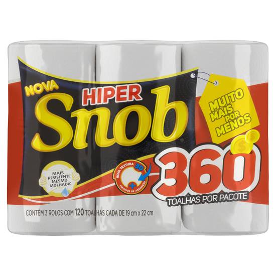 Snob papel toalha folha dupla (360 toalhas)