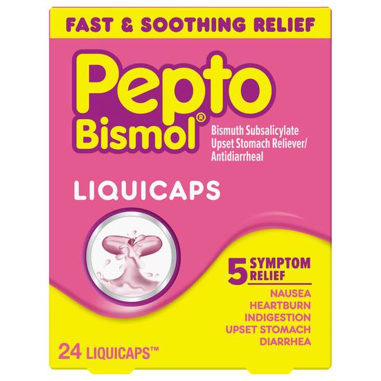Pepto Bismol Upset Stomach Reliever/Antidiarrheal Liquicaps (24ct)