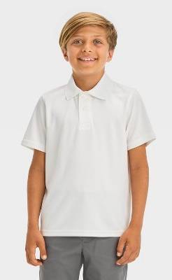 Boys' Short Sleeve Performance Uniform Polo Shirt - Cat & Jack™ White L