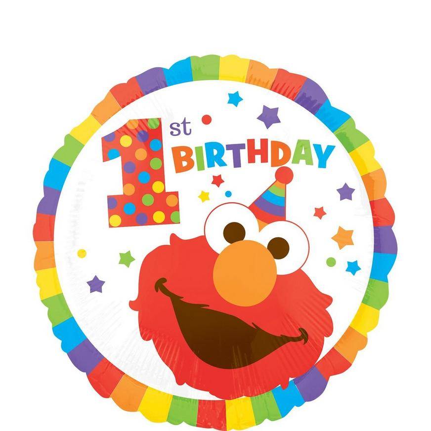 Uninflated 1st Birthday Elmo Balloon