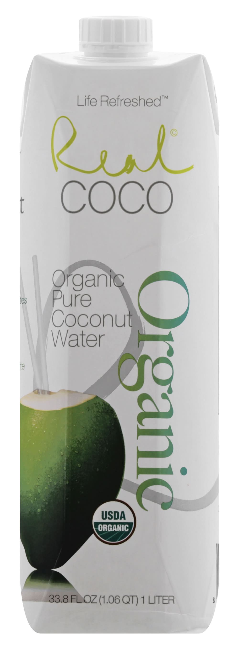 Real Coco Life Refreshed Organic Pure Coconut Water (33.8 fl oz)