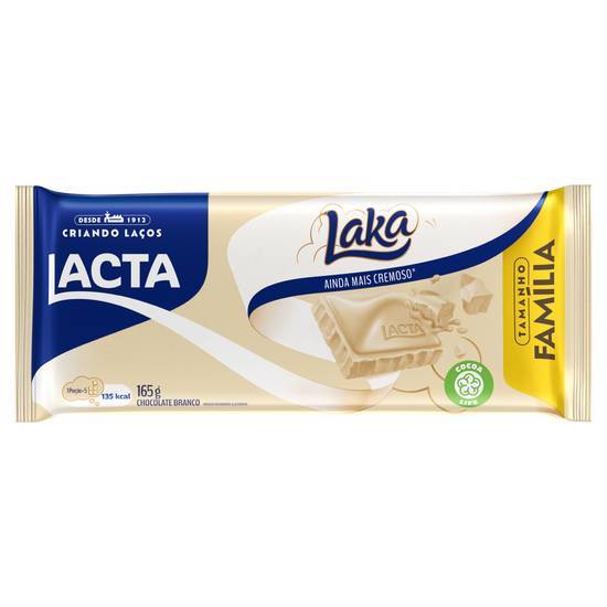 Lacta chocolate branco ao leite laka (165 g)