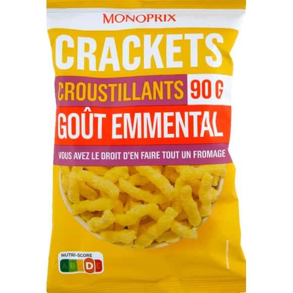 Monoprix Crackets Croustillants Goût Emmental Le Sachet De 90G