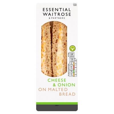 Essential Waitrose & Partners Cheese & Onion on Malted Bread Sandwich