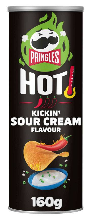 Pringles Sour Cream, Hot Kickin Crisps (160g)