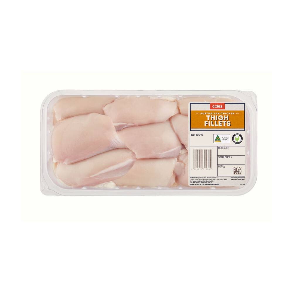 Coles RSPCA Approved Chicken Thigh Fillets Large Pack approx. 1.2kg