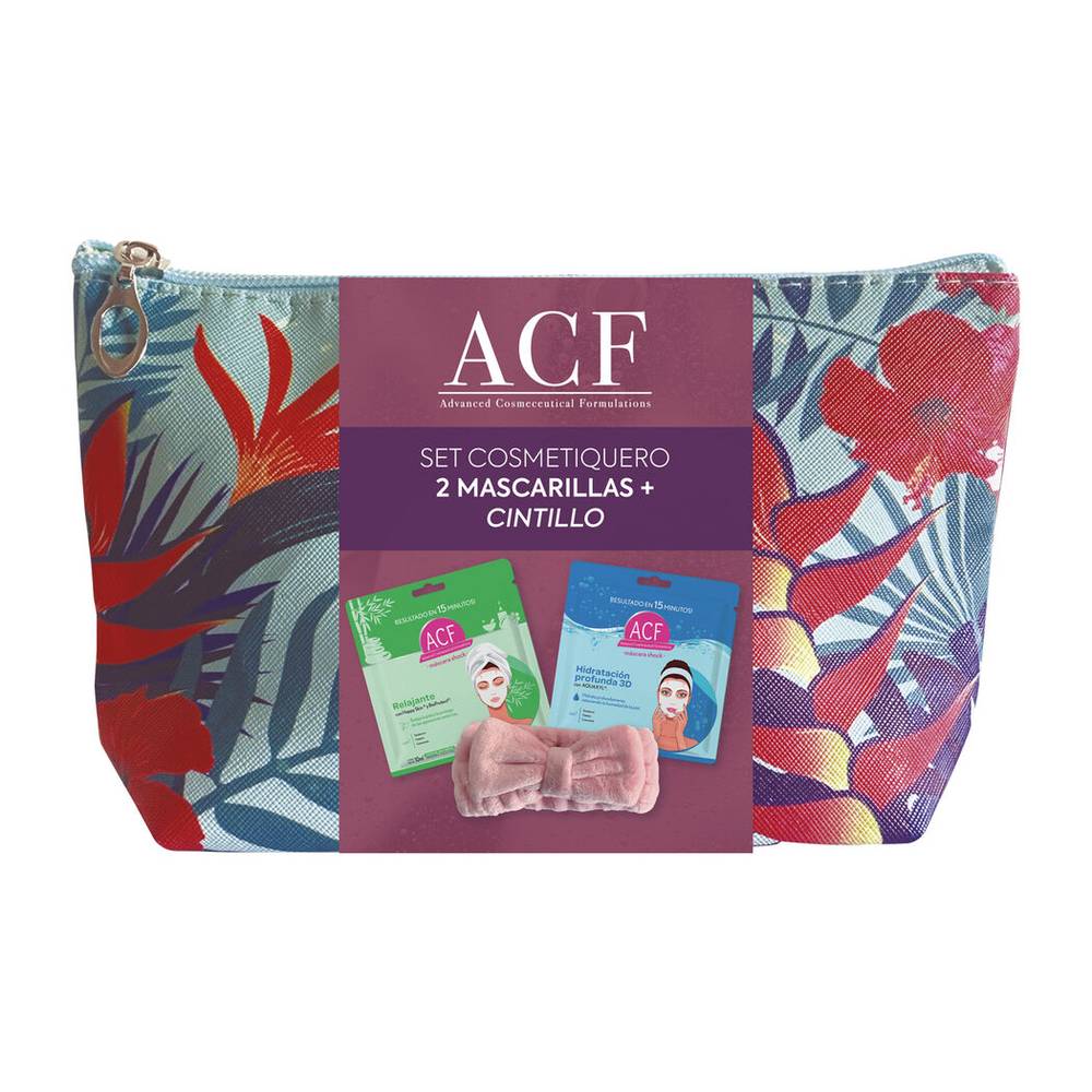 ACF Set Cosmetiquero 2 Mascarillas + Cintillo
