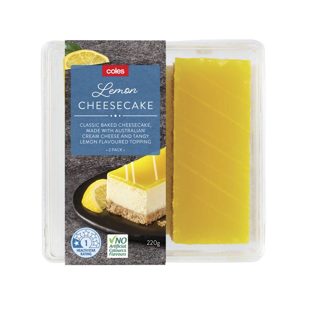 Coles Lemon Cheesecake Slices 220g (2 pack)