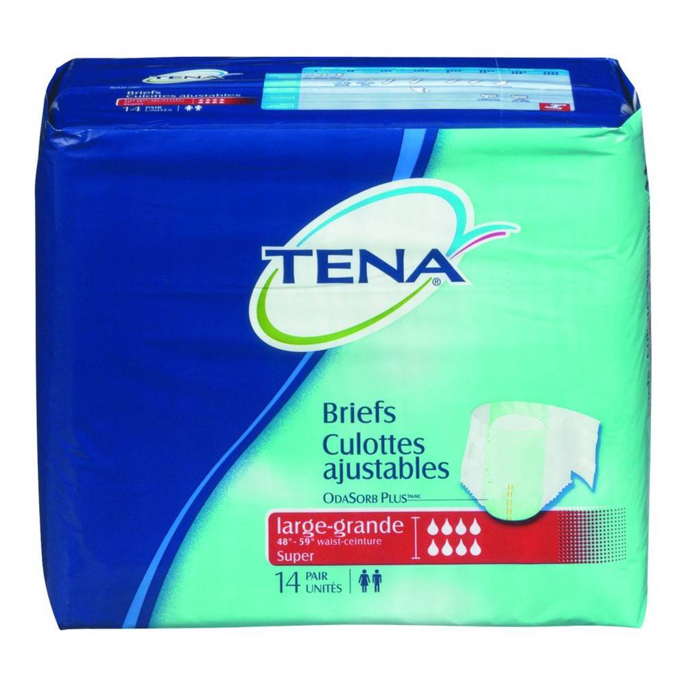 Tena Super Briefs, Large (14 ea)