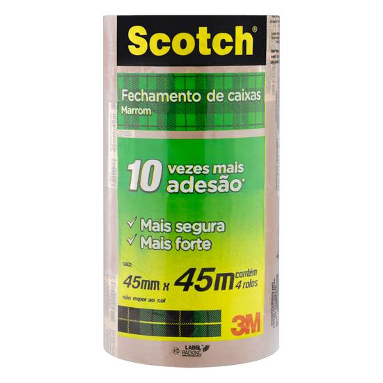 Scotch fita adesiva polipropileno 45mmx45m marrom (4 unidades)