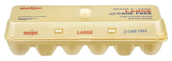 Meijer Cage Free Grade a Eggs, L (24 oz, 12 ct)