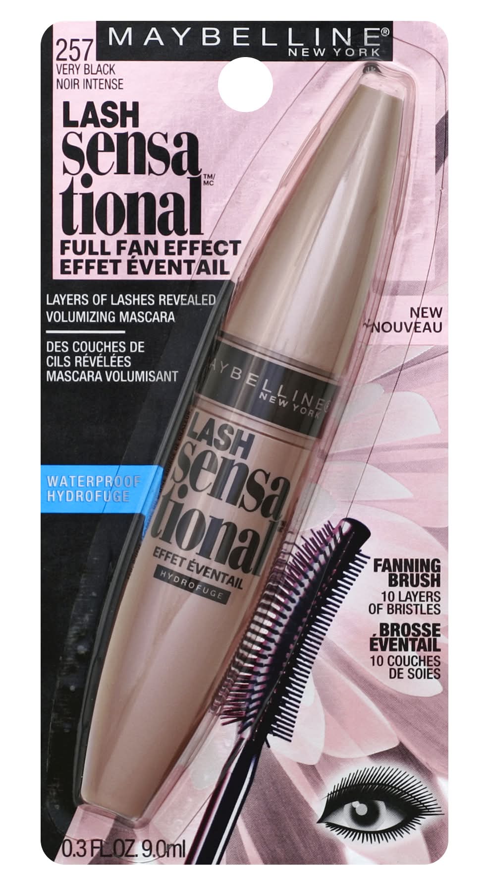 Maybelline New York Lash Sensational Waterproof Mascara Black (0.3 fl oz)