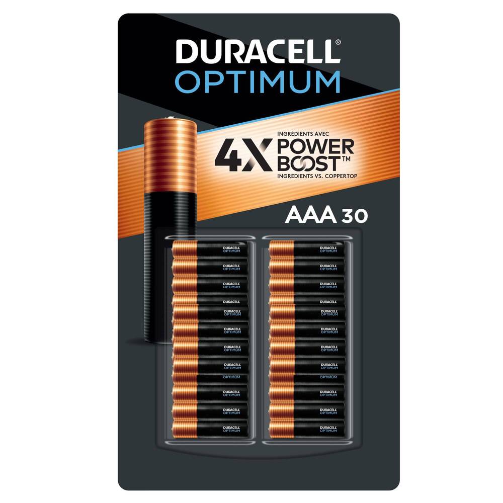 Duracell Piles AAA optimales avec augmentation de puissance (30 unités) - Optimum AAA batteries with power boost (30 units)