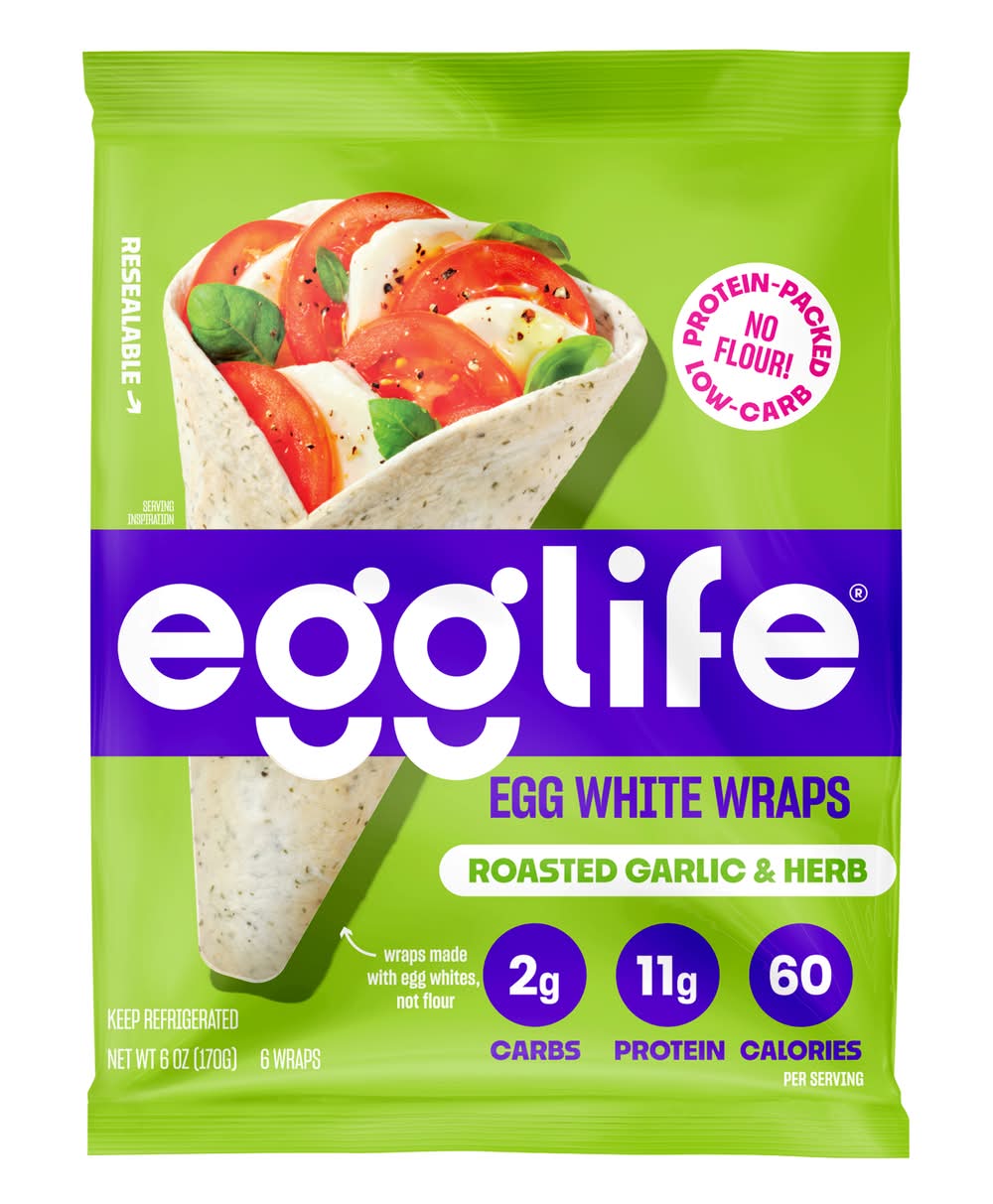 egglife Egg White Wraps, Roasted Garlic-Herb (6 oz, 6 ct)