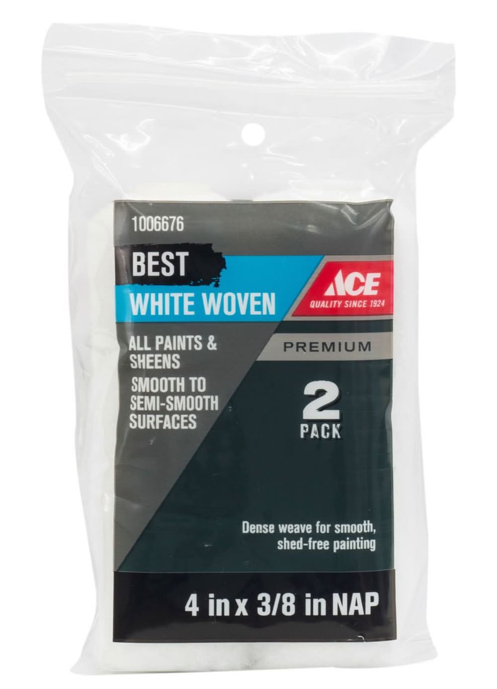ACE Best Woven Fabric 4 In. W X 3/8 In. Mini Paint Roller Cover 2 Pk