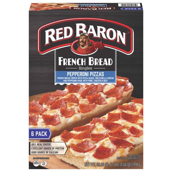 Red Baron Pizza French Bread Singles Pepperoni, Value pack (6 ct)