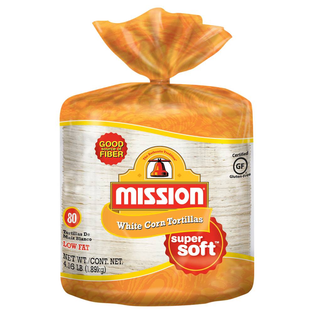 Mission Super Soft Low Fat White Corn Tortillas (80 ct)